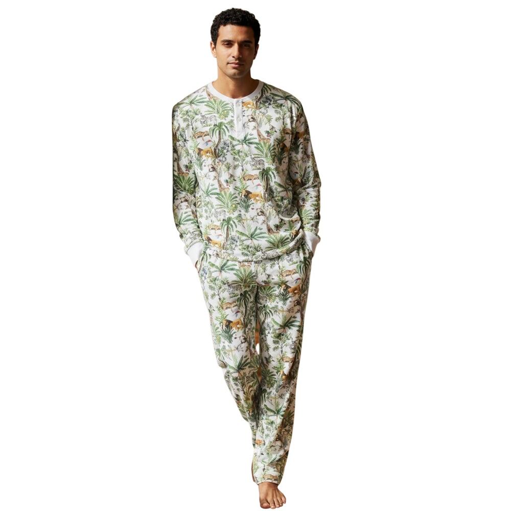 Hart+Land Jungle Patterned Organic Pima Cotton Men’s Pajama Set Size XXL